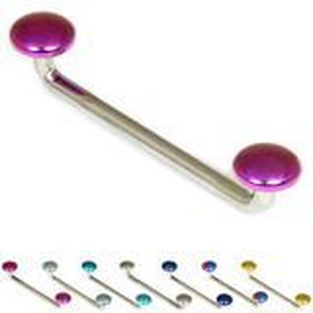 Titanium Surface Barbell with Disks Gauge 1.2mm - Disc 3.0