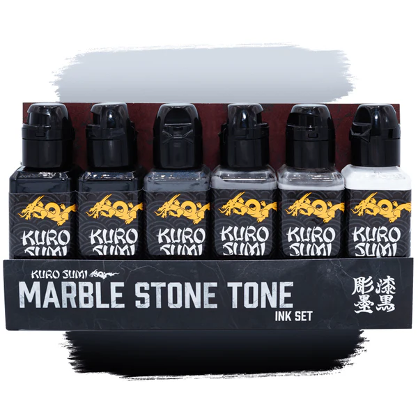 Kuro Sumi Imperial Tattoo Ink - Marble Stone Set