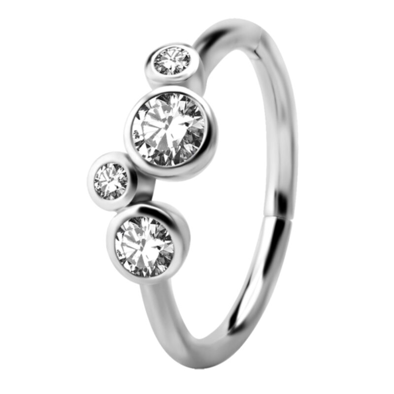 SS316L HINGED CONCH RING SET W. CUBIC ZIRCONIA BHCRZ-46