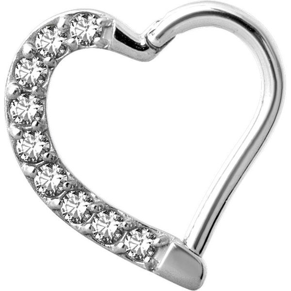 SS316L HINGED HEART RING SET W. PREMIUM ZIRCONIA - RIGHT BHSRHSG-01R