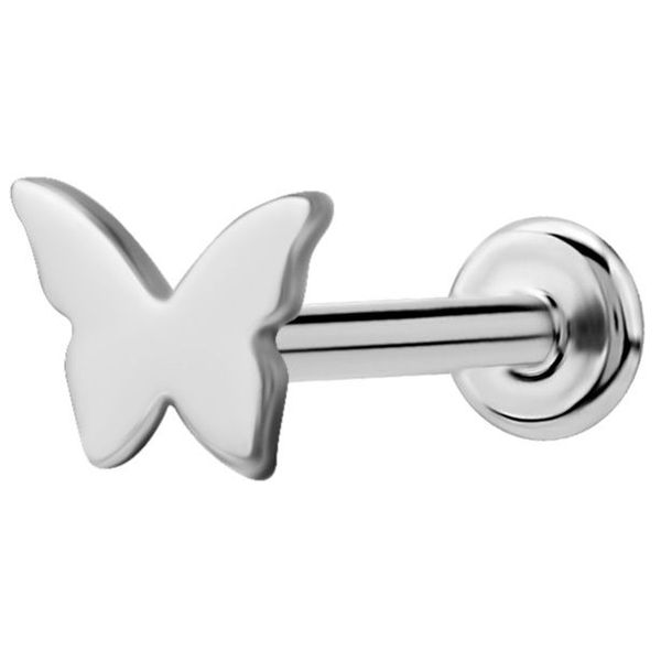 TITANIUM INTERNALLY THREADED MICRO LABRETS (BUTTERFLY) TILAM-07